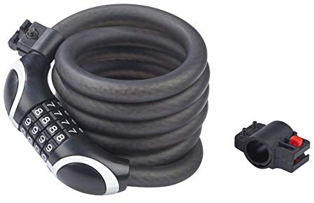 DANSI Fahrradschloss Mit Programmierbarem Zahlencode - Inklusive Halterung, Zahlenschloss, Schwarz