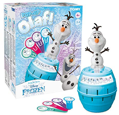 TOMY T73038 Pop Up Olaf Kinder Brettspiel, Familien- und Vorschulkinderspiel, Action-Spiel für Kinder zwischen 4 - 8 Jahren, für Jungen und Mädchen