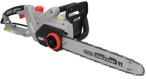 DEDRA Tronçonneuse électrique filaire 2400 W avec guide-chaîne et chaîne OREGON 40 cm, scie à chaîne pour bois de chauffage, coupe de bûches, branches et arbres, élagage et abattage au jardin