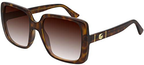 GUCCI Womens GG0632S Sunglasses, Havana-Havana-Brown, 56