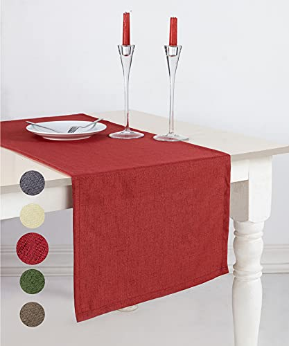 pamuq® Tischläufer Leinen-Optik | 48x160 cm | div. Farben | abwaschbar & fleckenabweisend | Tischdecke Table Runner Läufer Tisch-Deko Tischband Tafeltuch Tischtuch Tischwäsche