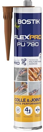 Bostik Colle Flexpro PU 790 Marron - 300 ml | Mastic Colle et Jointe Multi-Usages - Tous Matériaux - Intérieur/Extérieur et Milieux Humides