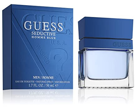 GUESS Seductive Blue, Eau de Toilette pour Homme, Parfum Oriental Boisé, Senteur Fraîche et Épicée, Longue Durée, 50 ml
