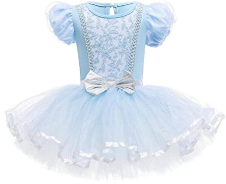 Lito Angels Prinzessin Cinderella Aschenputtel Ballettkleid Ballerina Kostüm für Kinder Mädchen, Ballett Kleid Tutu Tanzkleid, Größe 5-6 Jahre, Blau