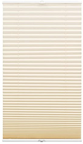GARDINIA Plissee Concept Tageslicht, Blickdichtes Faltrollo, Alle Montage-Teile inklusive, EASYFIX Plissee verspannt mit Zwei Bedienschienen, Beige, 80 x 130 cm (BxH)