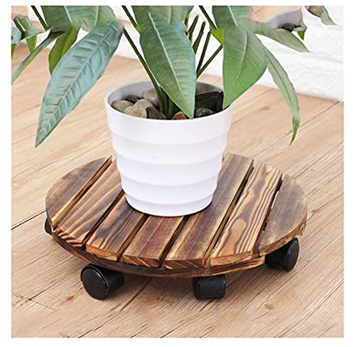 YXCKG Pflanzenroller Rollen Rolltablett, Rundes Topfpflanzenständer Auf Rollen Dolly-Halter, Rollständer Im Topf Für Mover Größerer Blumentopf, Pflanzen-Caddy Mit Rädern (Size : 50cm/20in)