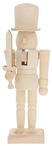 BESPORTBLE Christmas Unfinished Nutcracker: 8 Inch Unfinished Wood Nutcracker, Christmas DIY Figures for Arts