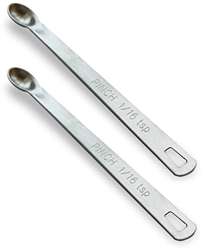 BERYLER 2PCS 1/16 Teaspoon(1/16tsp, 0.31ml, Pinch) Single Tiny Measuring Spoon, Small Individual Stainless Steel Measure Spoons Only