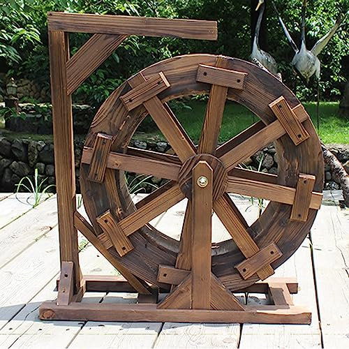 Fontana con Cascate,Fontana Ruota Rocciosa Ornamentale Rustico Vintage, Balcone Interno Esterno Decorativo per Giardino, Cortile del Patio, Portico, Cortile (Size : Diameter 30cm)