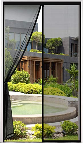 Cinkee ADDENSATO Zanzariera Magnetica per Porta 120x240cm, Rete Fine Zanzariera Magnetica, Tenda Zanzariera Porta con Totalmente Calamita, si Chiude da Sola per Balcone (Nero)
