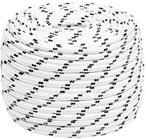 vidaXL Braided Boat Rope White 14 mmx100 m Polyester