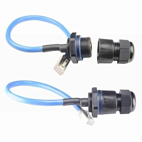 PENGLIN 2 Stück RJ45 M25 CAT6 Wasserdicht Ethernet Einbaubuchse, | Ethernet LAN Kabel Stecker auf Buchse Adapter