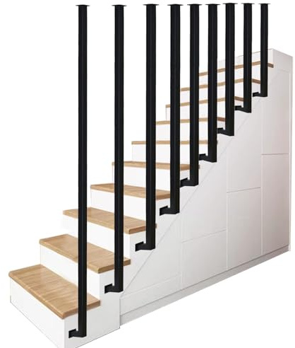 Garde-corps de main courante d'escalier en forme de L - Kit complet, rampe d'escalier intérieure, rampes de transition en fer forgé pour barre d'appui de couloir de lofts de jardin ( Size : 125cm )