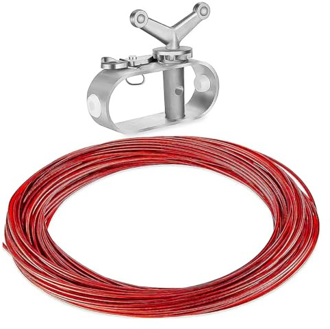 Tiardey Kit de cabrestante Cable para Cubierta de Piscina Kit de Alambre y trinquete para Cubierta Piscina 100 pies Tensor Cable para asegurar Cubiertas Piscinas elevadas en Invierno