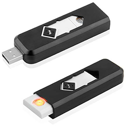 ACCENDINO ELETTRONICO RIUTILIZZO RICARICARE CORRENTE USB AUTOMOBILE NERO