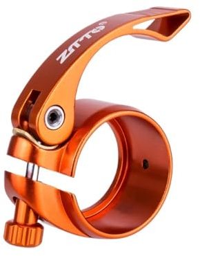 Sattelklemme MTB Faltrad Quick Release Sattelstütze Lock Clamp Ultraleichte Fahrrad Sattelstütze Montieren 31,8mm 28,6 34,9 39,8 40,8 Sattelklemme (Color : JX072 39.8mm Orange)
