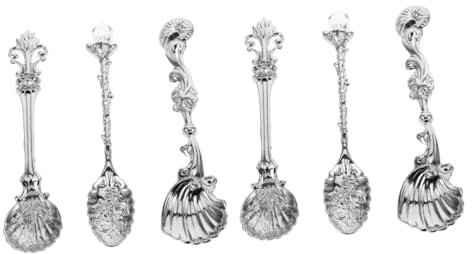 Amosfun 2sets European Style Silver Spoon Spoons Mixers for Desserts Beverages