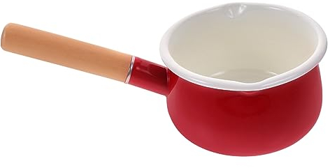 CIYODO Pentola Smaltata Per Latte e Salse, Mini Casseruola Antiaderente Manico Ergonomico, Pentola Pratica Da 15 Cm Per Riscaldare Alimenti e Pappe Ragazzo Ragazza Uso Domestico