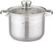 Daniks Standard Edelstahl Kochtopf Induktion mit Glasdeckel, 26 cm, 10 Liter, Suppentopf/Nudeltopf/Pastatopf, Silber