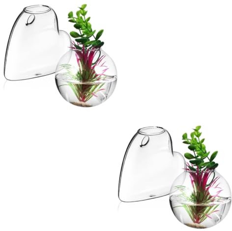 Alipis 2 Sätze Glasvase Wandpflanzgefäße Wandpflanzenhalter Fischglas An Der Wand Pflanzen Terrarium Wandvase Für Blumen Terrarienständer Glas Mit Hohem Borosilikatgehalt 2 Stück * 2