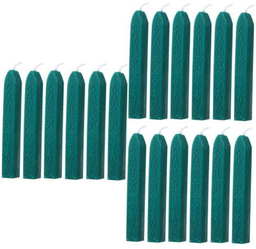 Operitacx 3 Sätze Wachsstreifen Bemalen Wachsstift Geschenkverpackung Wachsstäbchen Siegelstempel Prägestempel Umschläge Siegellackstifte Wachssiegelstifte Siegelwachs Dark Green 6 Stück * 3
