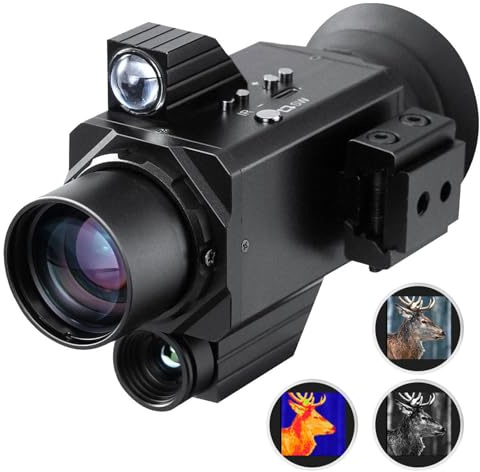 SUZLAZYR Monoculare Termico per la Caccia, 296x192 (60 Hz), Risoluzione 4K, 9 modalità, Ingrandimento 7X Monoculare Termico per Visione Notturna Termocamera Portatile