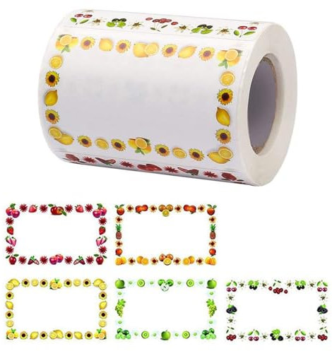 HUAJINGKEJI Kreidetafel-Etiketten, bunt, leicht abzulösen, stark klebend, 500 Stück/Rolle, für Büros, Heimorganisation
