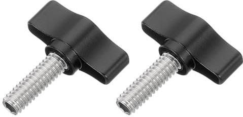 QUARKZMAN 2 Pcs 1/4 - 20.4 Vis À Oreille, 304 Acier Inoxydable Fileté Moleté Vis À Oreille Réglable Vis À Aile En T Poignées De Serrage Vis De Fixation Pour Kinds of Stand Machine, Noir