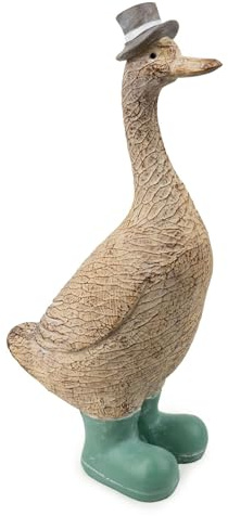 Home Deco London Resin Top Hat Ducks With Green Boots (Medium Top Hat Duck)