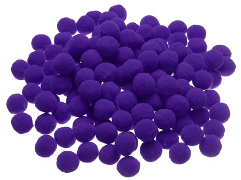 PATIKIL 150 Stück Pompons Bunt, 2.5cm Bunte Pompons zum Basteln, Filzkugeln Bunt Pom Poms für Ostern DIY Kreative Handwerk Dekorationen Weihnachten, Lila