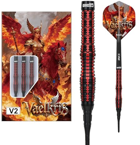 ONE80 Soft Dart Wraith VHD 90% Tungsten Softtip Dart Softdart Dartpfeile Set mit Schäften und Flights Hochwertige Tungsten Softdarts (Barrel 02, 18 Gramm)