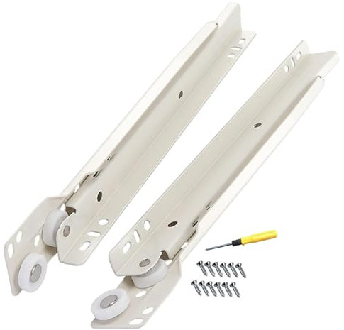 Schubladenschienen, Schubladenschienen 25 30 35 40 45 50 55 cm Schrankschubladenschienen - 1 Paar dicke Führungsschienen aus Stahl, strapazierfähig, 40 kg Tragkraft, for Kommoden oder Küchenmöbel(25cm