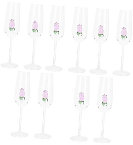 TOPBATHY 10pcs Elegant Flutes Drinking Goblet Wine Storage Cup Decorative Party Cocktail Glass