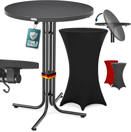 Casaria Stehtisch Grau 70cm inkl. Husse Schwarz