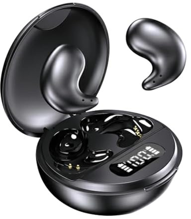 Sungive Auricolari wireless mini Bluetooth 5.3 per il sonno,ultra-compatti,in-ear,separati a sinistra e destra,cancellazione rumore,alta qualità suono,compatibili con PC/iOS/Android/Windows.(Nero)