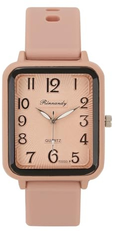 JSDDE Montre pour Femme avec Bracelet en Silicone, Montres de Sport Analogique Quartz avec Cadran Rectangulaire Facile à Lire Chiffres Arabes, Montre Poignet pour Infirmières Etudiantes Filles Garçon