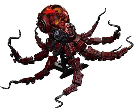 Tarcury Set de Bloques de Construcción Pulpo Mecánico, 882 Piezas Kit de Criaturas Míticas con Luz, Juguete Educativo Stem para Niños de 8+ Años