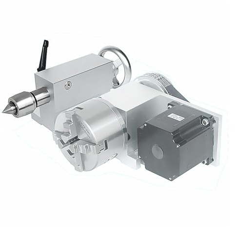 DAISHUJIE Drehfutter 100 mm K11 K12 3 4 Backen Selbstzentrierendes Spannfutter Dreh-A-Achsen-Teilapparat mit Nema34 4.5N Schrittmotor for CNC-Drehmaschine(4 Jaw Kit)