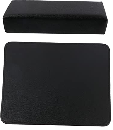 DECOMELODY Nagelkissen Handauflage Satz Schwarz Waschbar Pu Leder Rutschfest Maniküre Handauflage Für Nagelstudio Handgelenkstütze Für Nageldesign Und Nagelpflege