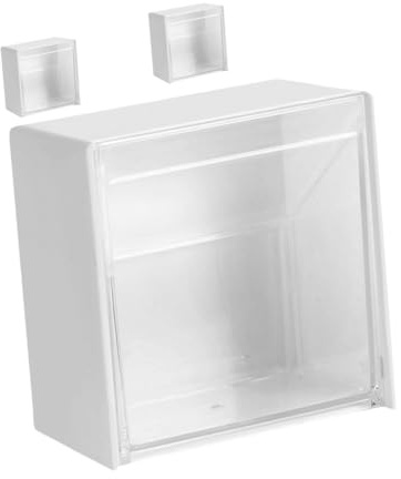 WOFASHPURET 3pezzi Box Porta Cotone Da Muro Organizer Parete Bagno Per Dischetti Bastoncini e Trucco Bianco Resistente e Compatto