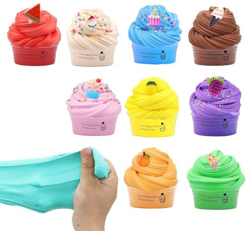 Juguete de arcilla de barro | 9 piezas extensible y afrutado perfumado – Juego de baba sensorial de juguete – para adultos, niños, niñas, niños, estudiantes, preescolares, aulas, viajes