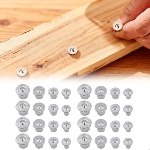 Holzdübel set Positionierung,Holzdübel Zentrierspitzen Rostschutz,Holzdübel Bohrschablone Vorrichtung,Dübellehre für Möbelmontage DIY Holzprojekte,4-Teilig in 6/8/10/12mm