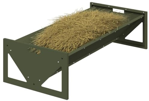 vidaXL Fodertrog för boskap Olivgrön 108 x 50 x 28 cm Kallvalsat Stål, Hämtning från trädgårds- och terrassmatbehållare, modern ståltråg, stor djurmatare, vattenförsörjning