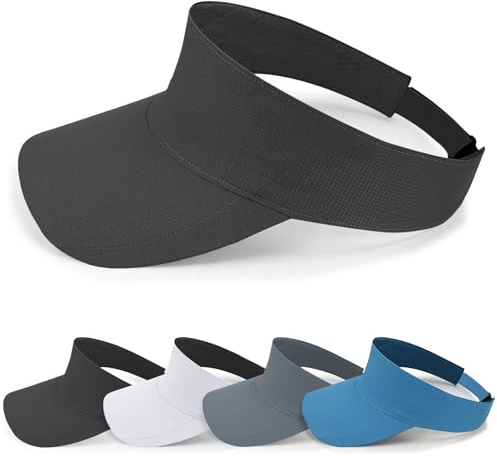 Taximi Sports Sun Visor Hats for Women Men, Adjustable Breathable Cooling Athletic Visors for Tennis Golf Running Pickleball (UK, Alpha, One Size, Black)