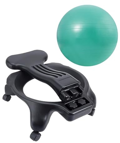 Fauteuil de ballon d'équilibre réglable en hauteur pour adultes – Siège ballon de yoga de bureau avec soutien dorsal – Chaise de ballon d'entraînement pour la maison et le commerce
