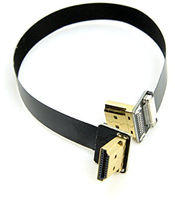 CYFPV, Cavo piatto con angolo di 90 gradi da HDMI tipo A maschio a HDTV FPC maschio per FPV HDTV, 50 cm, per Multicopter per fotografia aerea