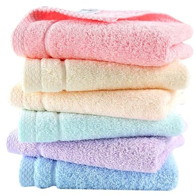 YiYaYo Luxury Cotton Washcloth Towel Set 6 Pack for Children Bathroom-Hotel-Spa-Kitchen Multi-Purpose Fingertip Towels & Face Cloths 30'' x 14''