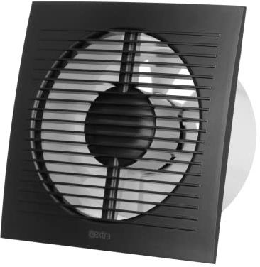 EUROPLAST Ø 150mm Extractor de Baño - Extractor de Aire Silencioso Antracita - Ventilador de Pared para Cocina, Garaje, WC