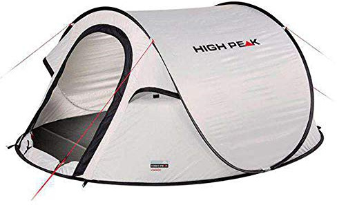 High Peak Wurfzelt Vision 3, Pop Up Zelt für 3 Personen, Festivalzelt freistehend, super leichtes Schnellöffnungs-Wurfzelt, 2000 mm wasserdicht, UV 60 Sonnenschutz, Ventilationssystem, Moskitoschutz