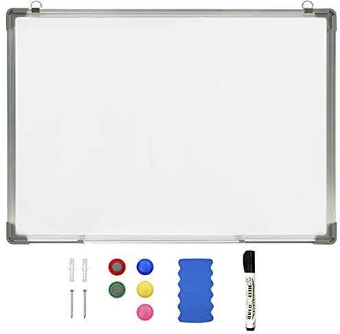 vidaXL Whiteboard Magnetisch Magnettafel Magnetwand Wandtafel Pinnwand Memoboard Präsentationstafel Schreibtafel Weiß 90x60cm Stahl